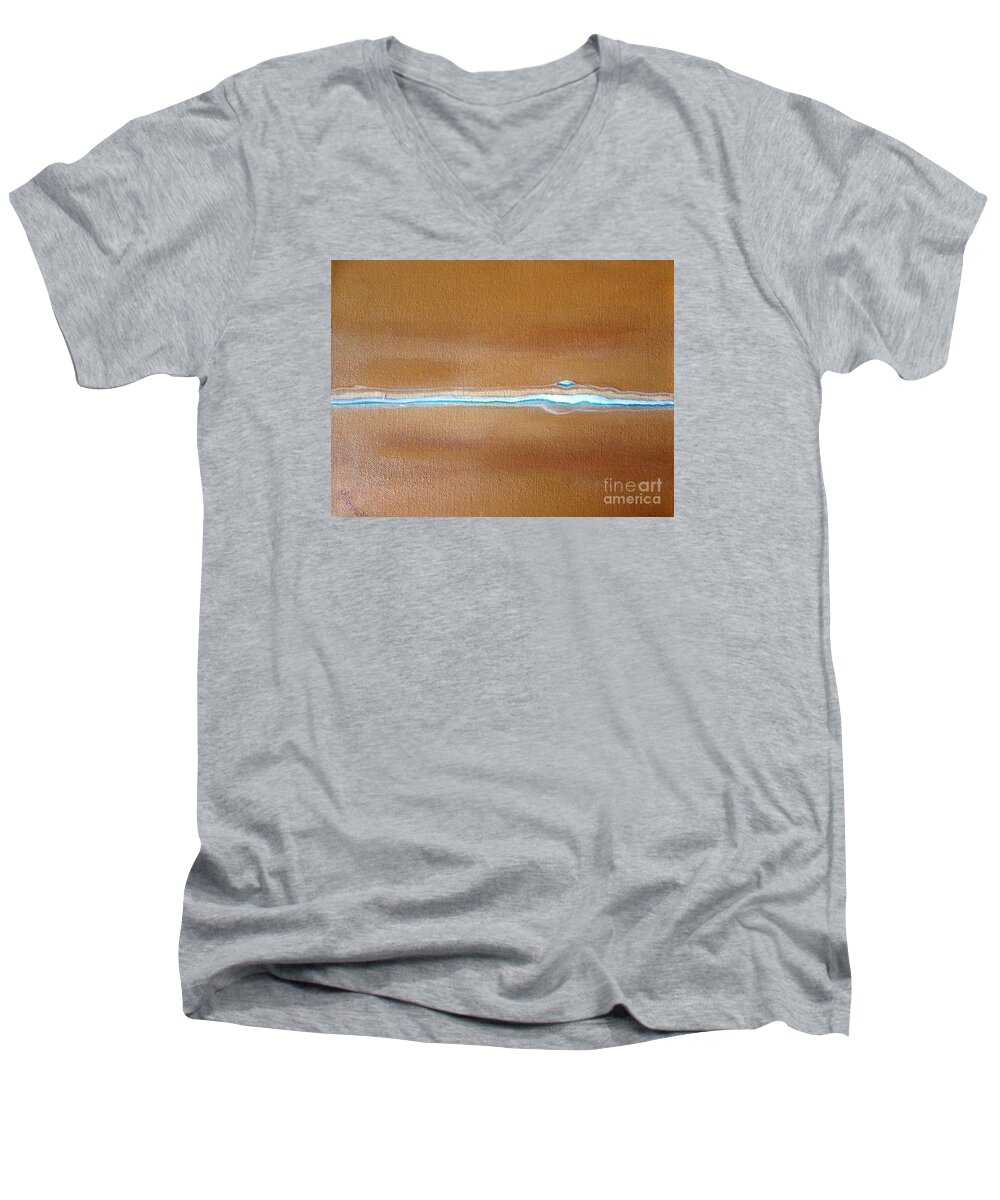 Sand Men's V-Neck T-Shirt featuring the painting Now by M J Venrick
