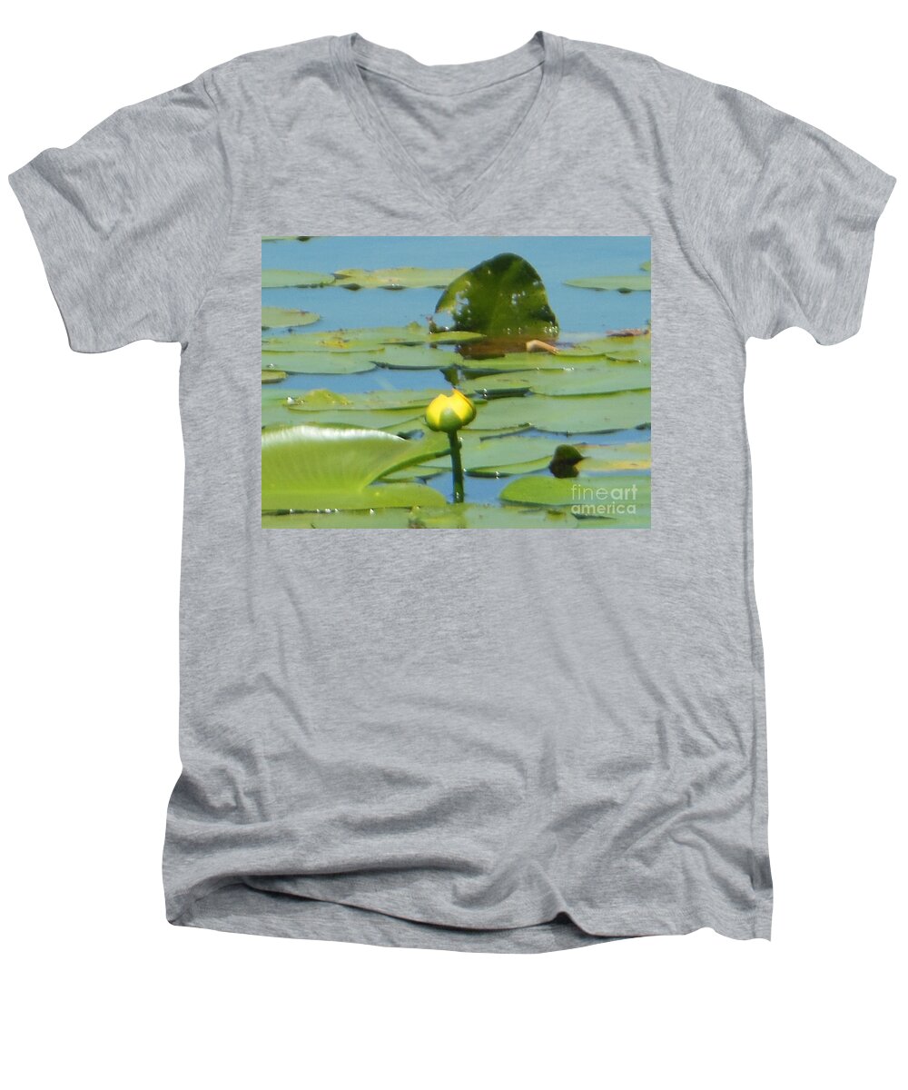Nuphar Lutea Men's V-Neck T-Shirt featuring the photograph Nuphar Lutea Yellow Pond by Rockin Docks Deluxephotos