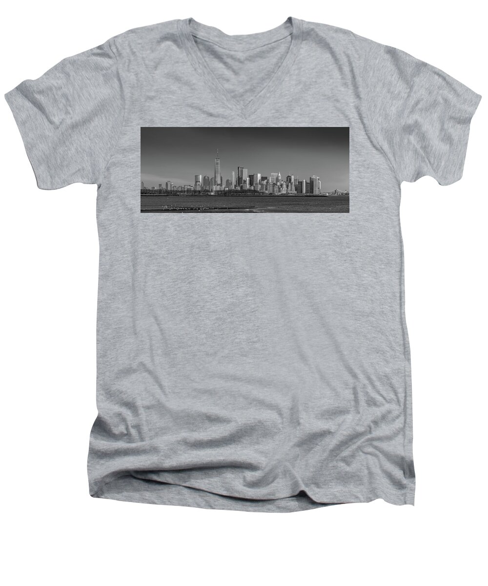 Nyc Men's V-Neck T-Shirt featuring the photograph NYC Skyline by Daniel Carvalho