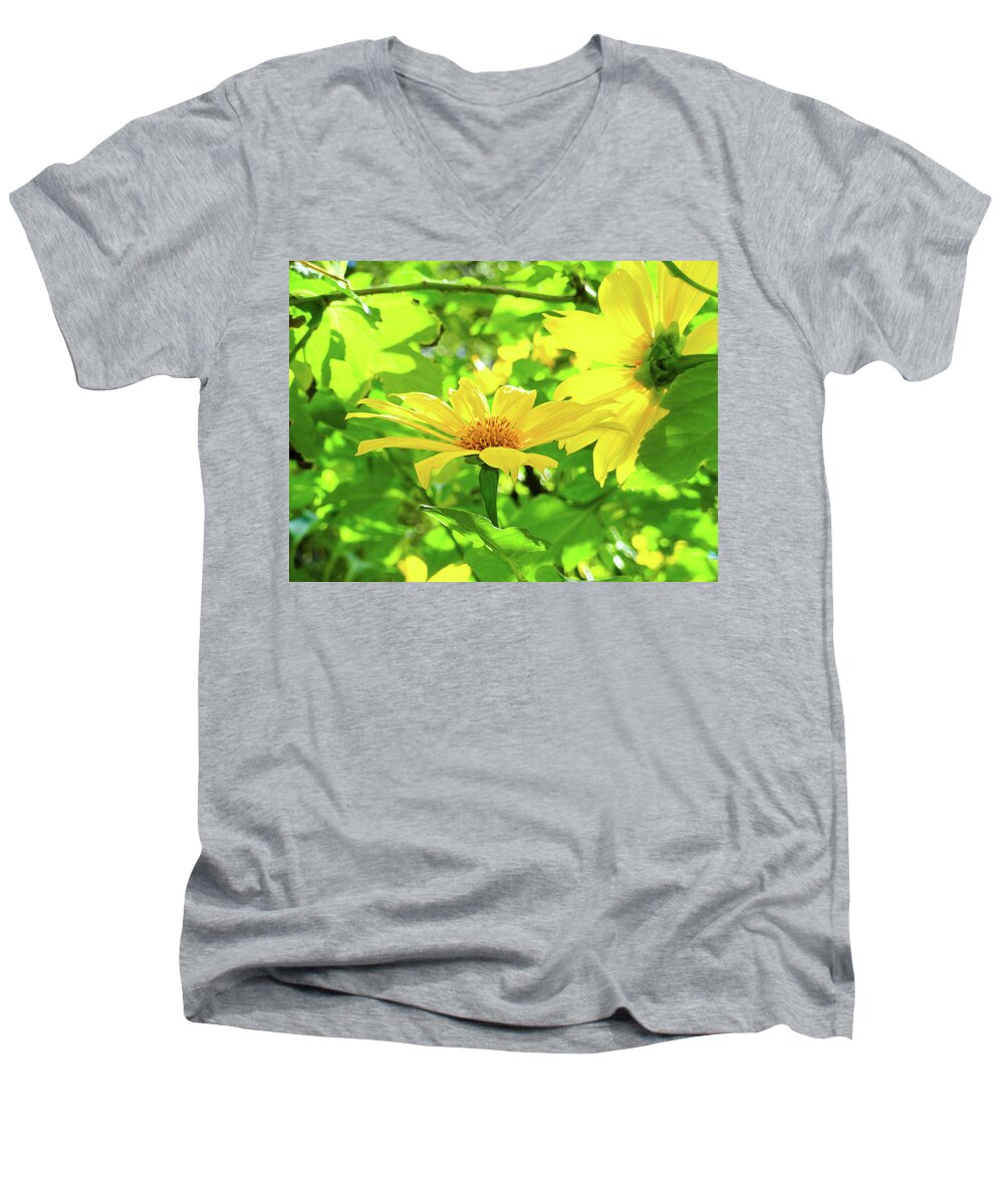 Yellow Men's V-Neck T-Shirt featuring the photograph Oahu Sunshine by Robert Meyers-Lussier