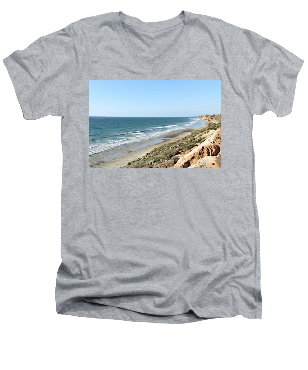 Ocean Men's V-Neck T-Shirt featuring the photograph Ocean View by Alison Frank