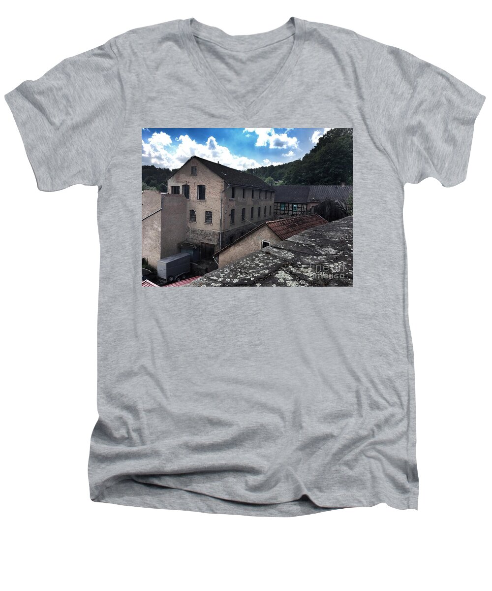 Old Men's V-Neck T-Shirt featuring the photograph Old factory by Eva-Maria Di Bella