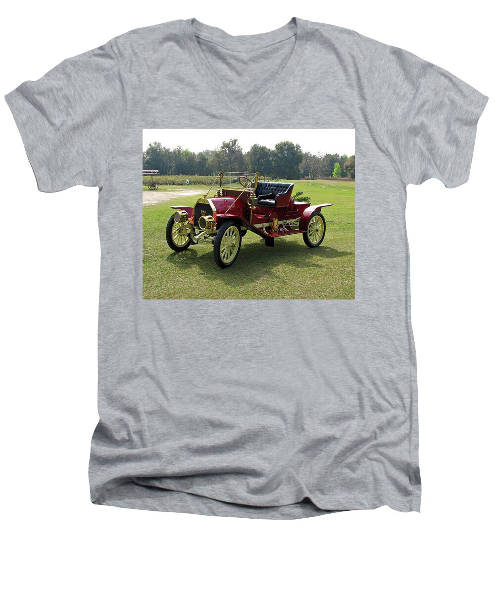 Antique Men's V-Neck T-Shirt featuring the photograph Old Red by Peggy Urban