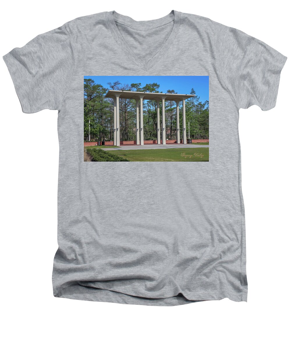 Ul Men's V-Neck T-Shirt featuring the photograph Old Student Union Arches by Gregory Daley MPSA