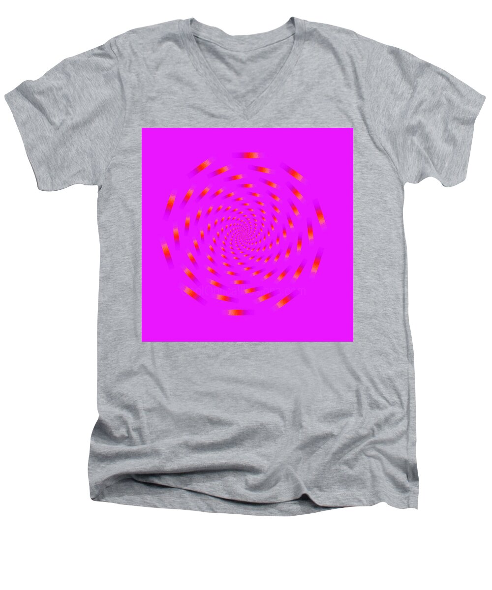 Spin Men's V-Neck T-Shirt featuring the digital art Optical illusion spinning circle by Sumit Mehndiratta