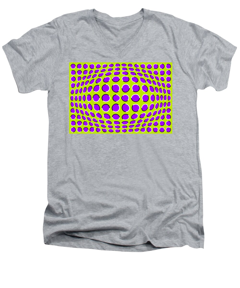 Ball Men's V-Neck T-Shirt featuring the digital art Optical Illusion The Ball by Sumit Mehndiratta