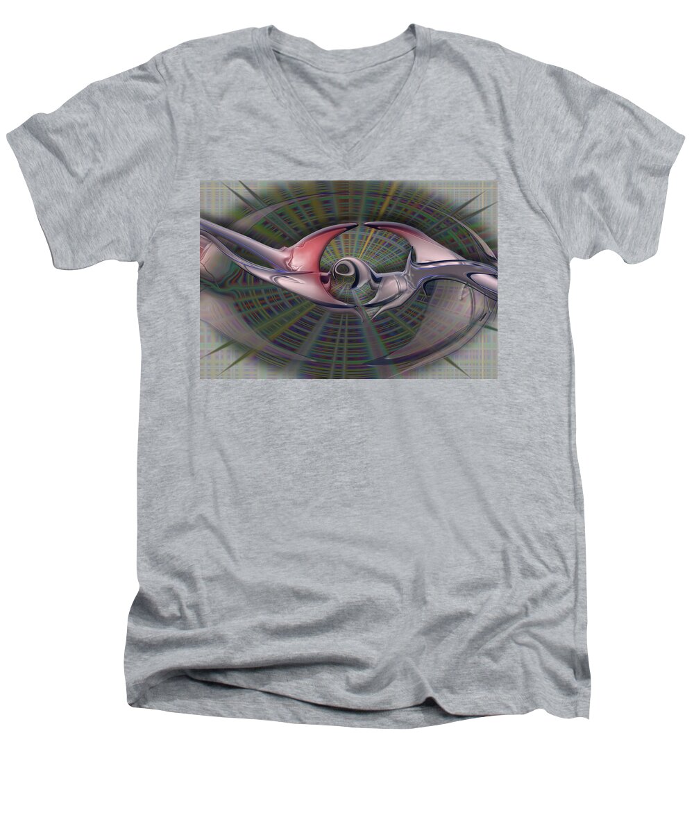 Mighty Sight Studio  Men's V-Neck T-Shirt featuring the digital art Oration by Steve Sperry