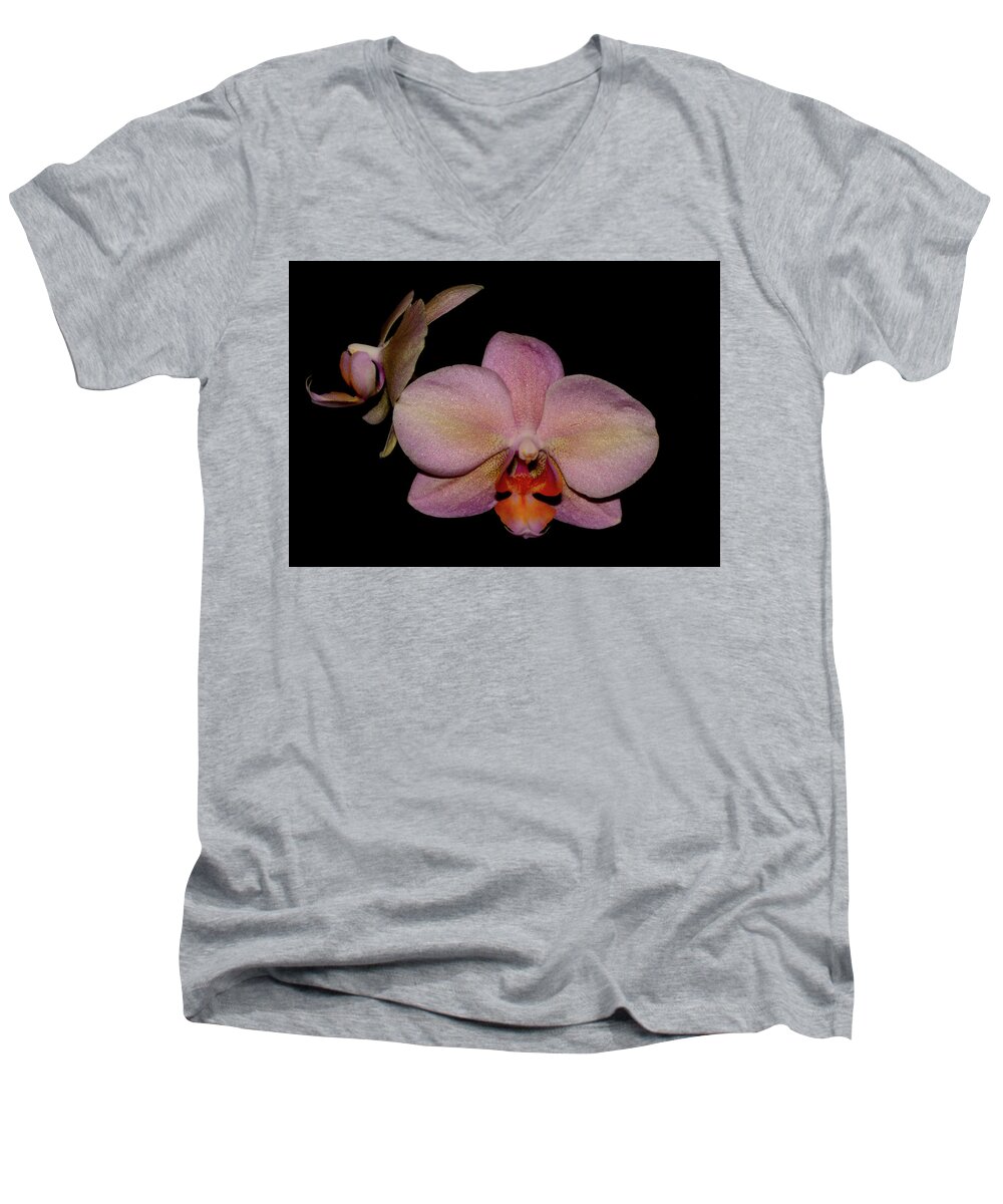 Nature Men's V-Neck T-Shirt featuring the photograph Orchid 2016 3 by Robert Morin