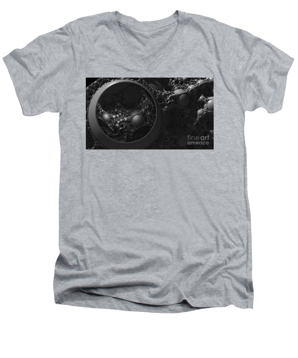 Fractal Men's V-Neck T-Shirt featuring the digital art Other World by Jon Munson II