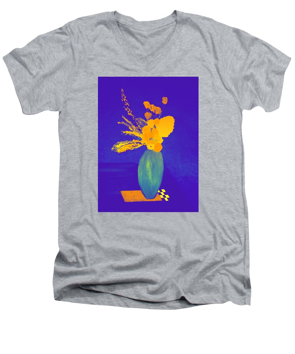 Vase Men's V-Neck T-Shirt featuring the painting Pablo's Vase by Bill OConnor