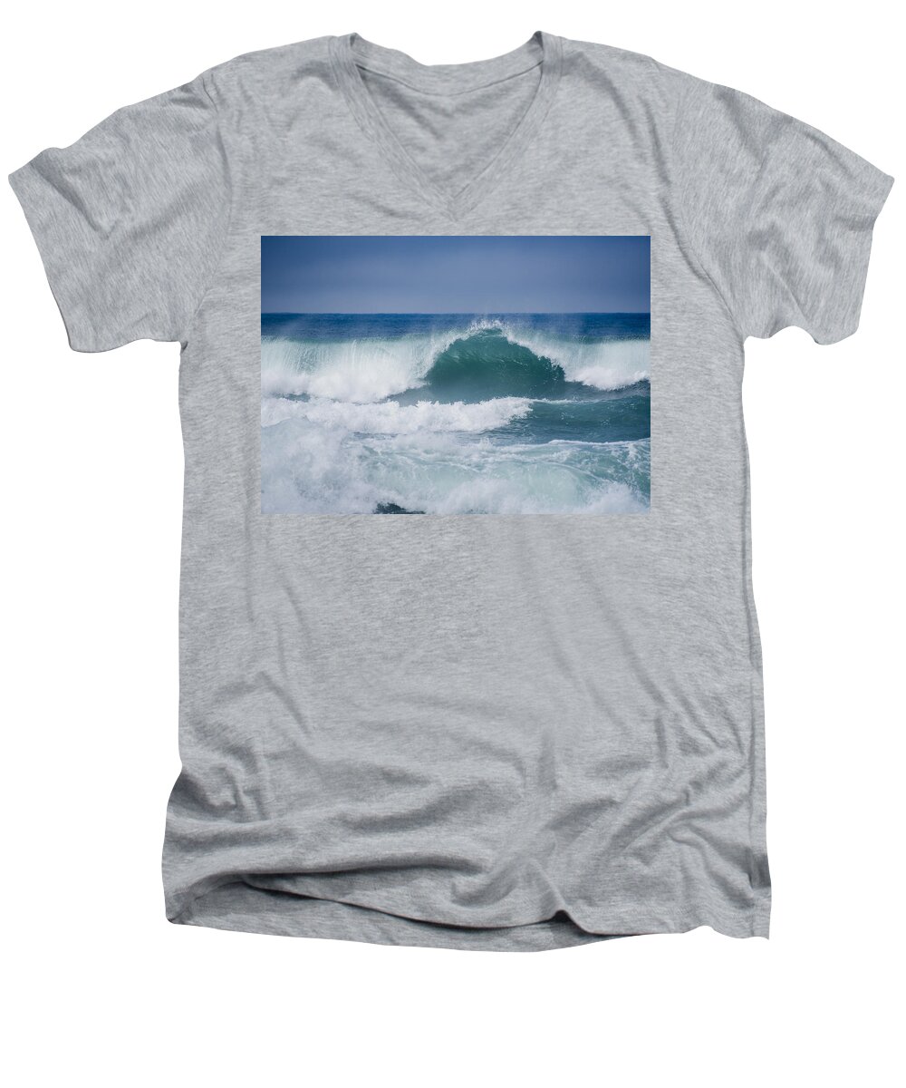 Blue Men's V-Neck T-Shirt featuring the photograph Pacific Blue by Robert Potts