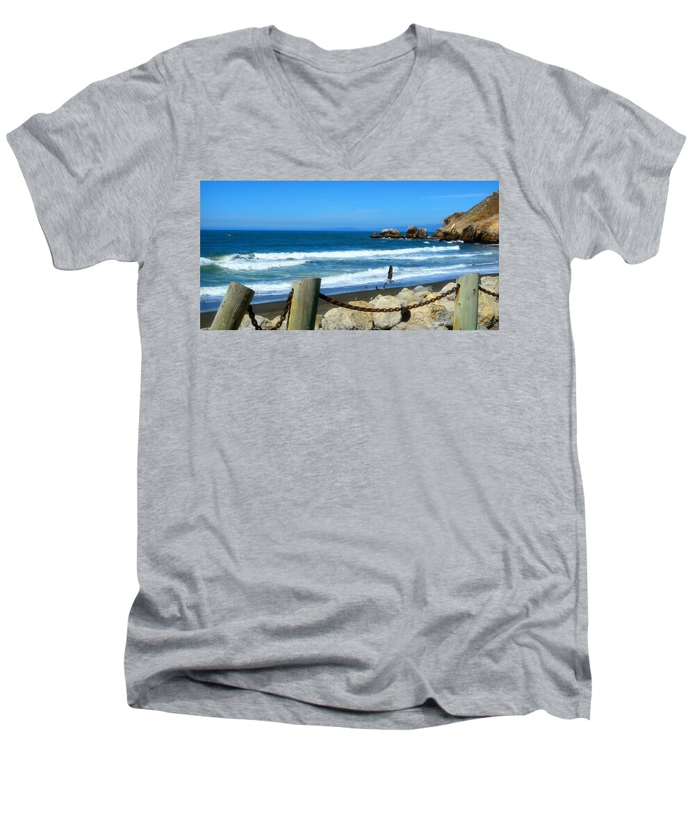 Pacifica Coast Men's V-Neck T-Shirt featuring the photograph Pacifica Coast by Glenn McCarthy Art and Photography