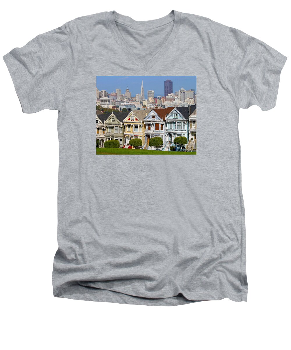 Painted Ladies Men's V-Neck T-Shirt featuring the photograph Painted Ladies by Jack Schultz