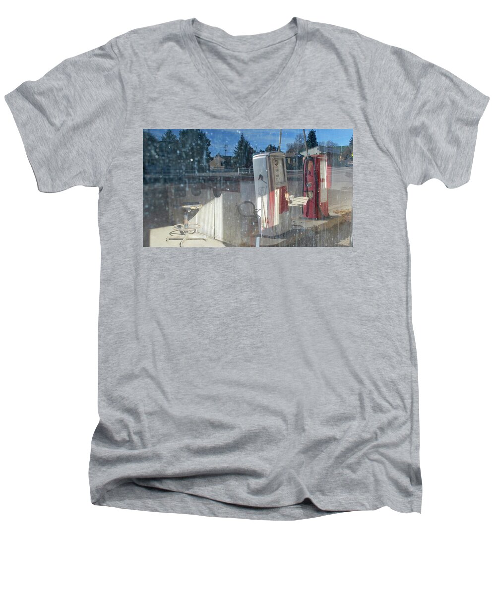 Gas Pump Men's V-Neck T-Shirt featuring the photograph Past Gas by Amee Cave