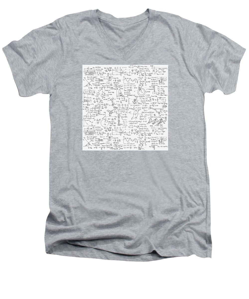 Physics Men's V-Neck T-Shirt featuring the drawing Physics forms by Gina Dsgn