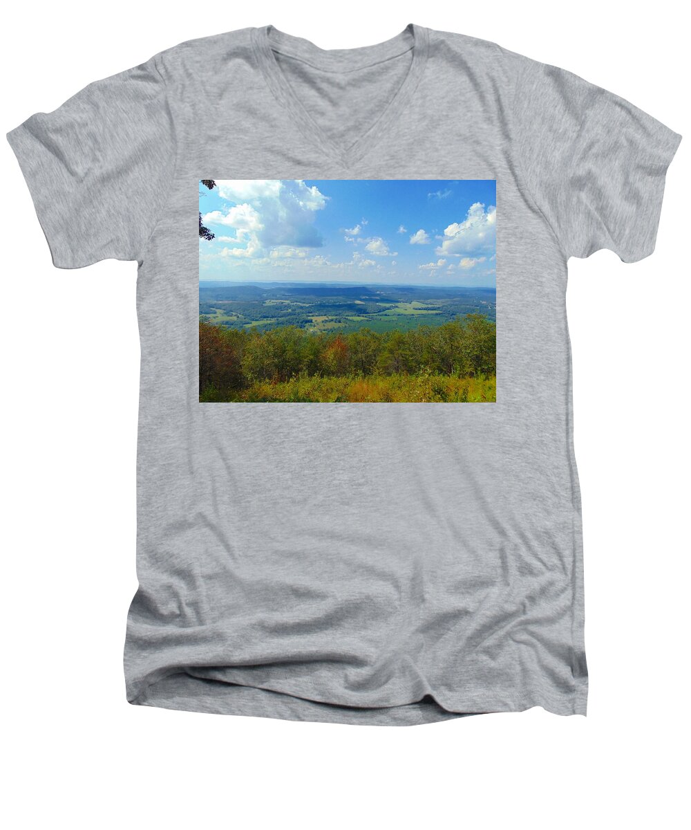 Trails Men's V-Neck T-Shirt featuring the photograph Pinhoti Trail Views by Richie Parks