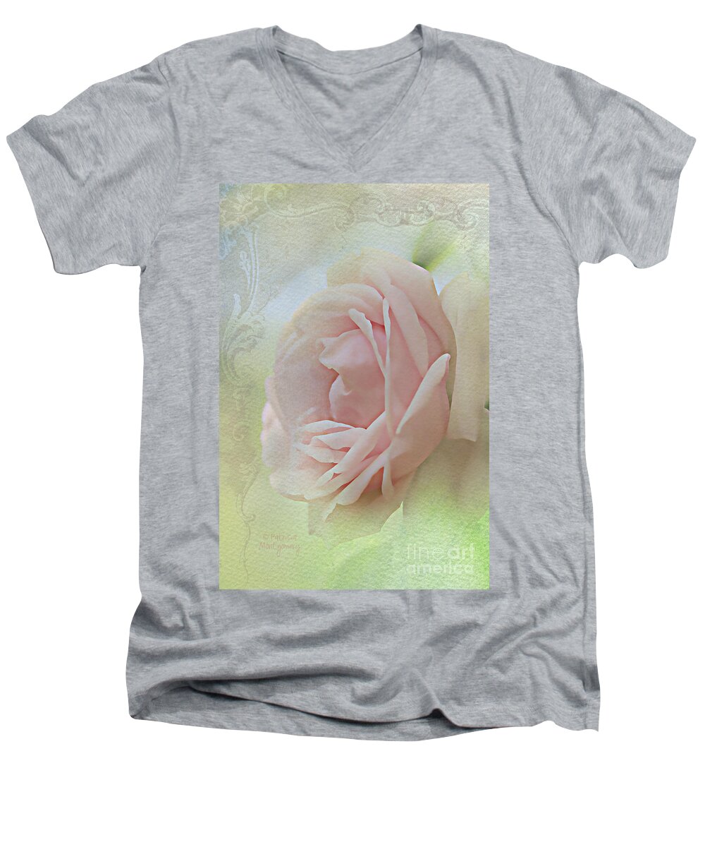 Rose Men's V-Neck T-Shirt featuring the photograph Pink Bliss by Patricia Montgomery