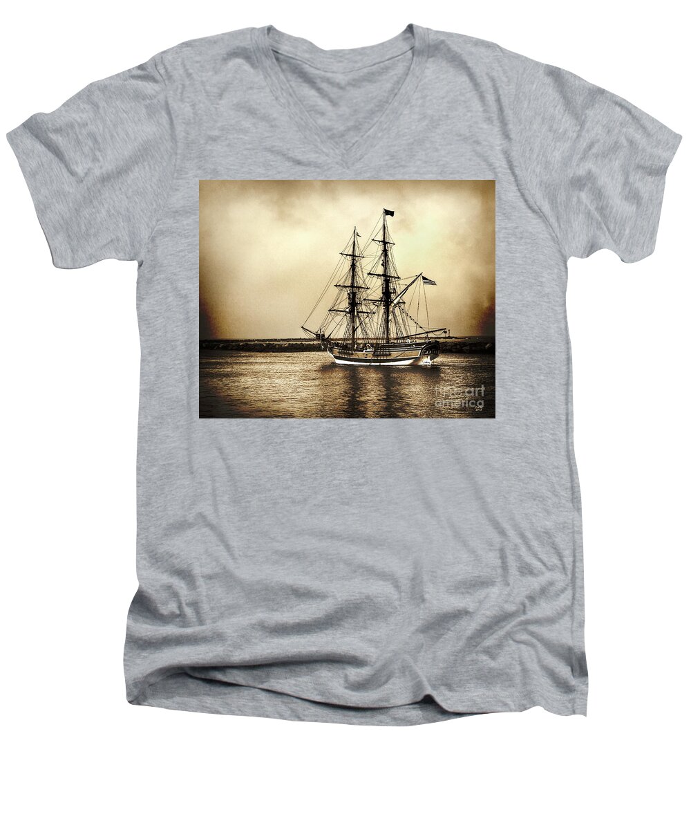 Pirates Men's V-Neck T-Shirt featuring the photograph Pirates Life by David Millenheft