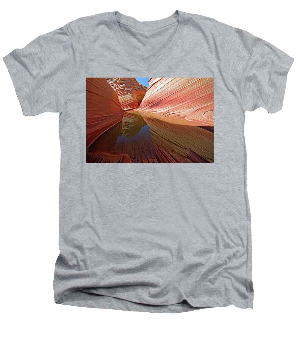 The Wave Men's V-Neck T-Shirt featuring the photograph Pool at The Wave by Wesley Aston