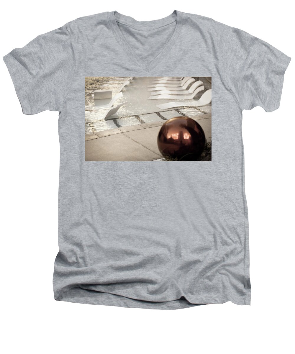  Men's V-Neck T-Shirt featuring the photograph Pool Ball by Carl Wilkerson