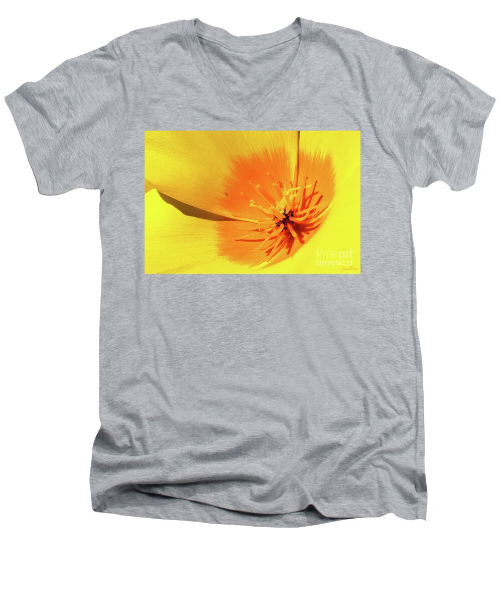 Flower Men's V-Neck T-Shirt featuring the photograph Poppy Impact by Adam Morsa