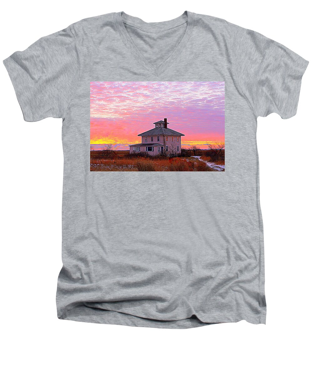 Pretty In Pink Men's V-Neck T-Shirt featuring the photograph Pretty in Pink 2 by Suzanne DeGeorge