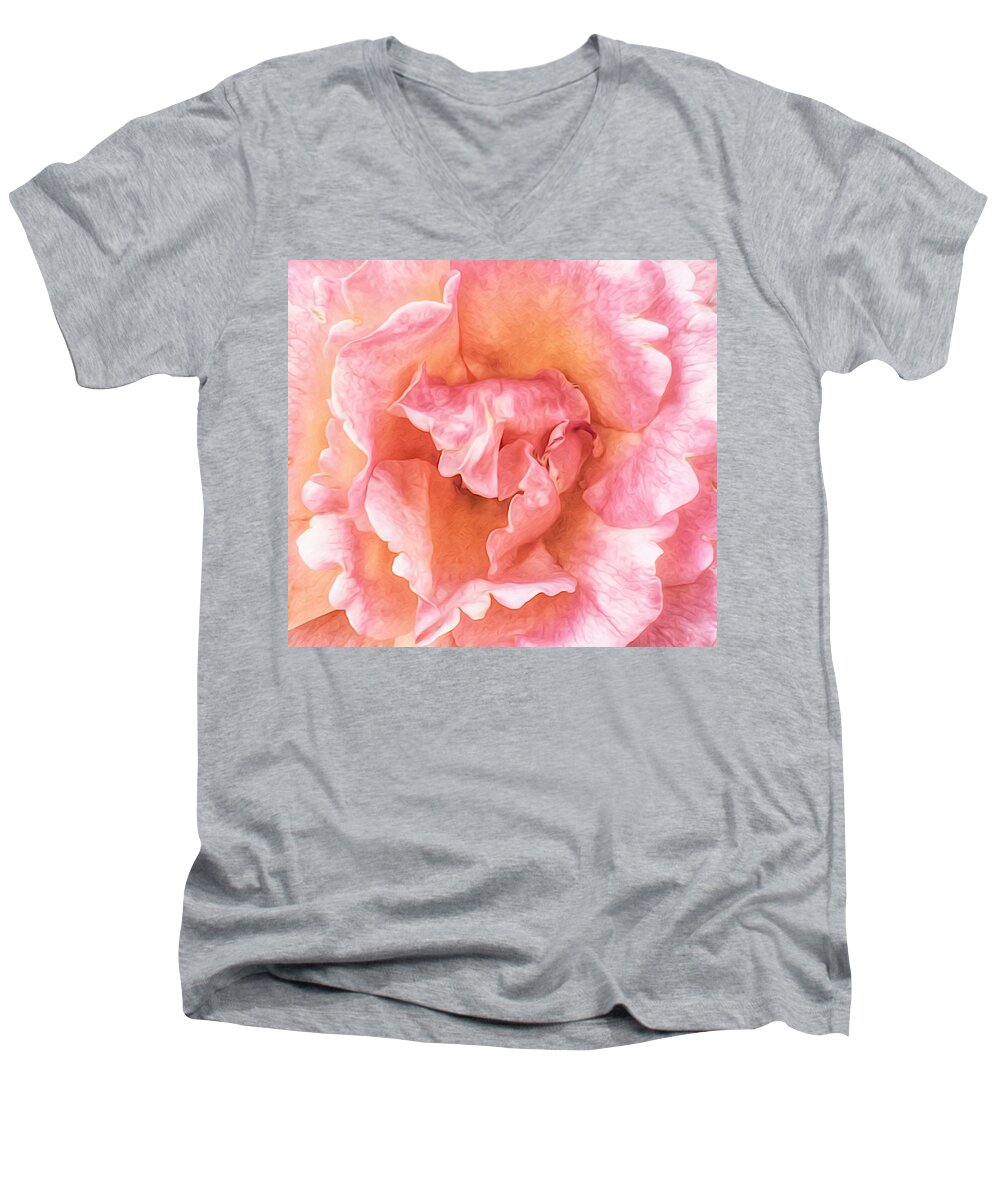 Rose Men's V-Neck T-Shirt featuring the photograph Pretty in Pink by Doris Aguirre