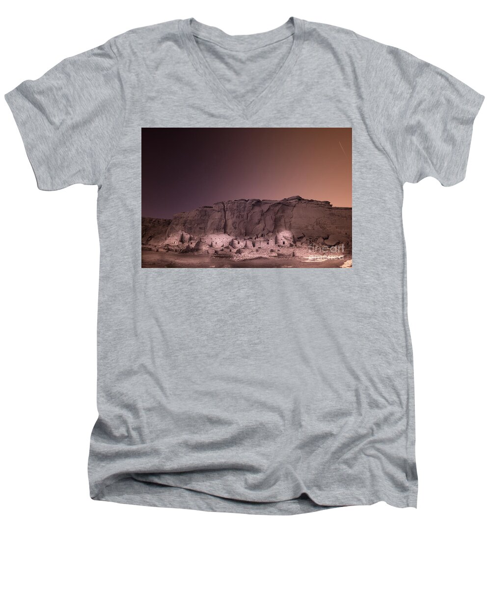 Pretty Village Chaco Men's V-Neck T-Shirt featuring the digital art Pretty Village Chaco by William Fields