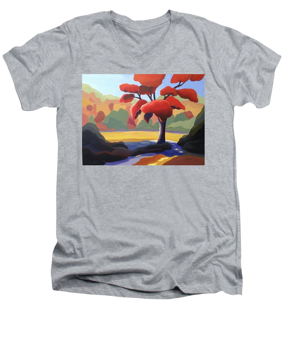 Group Of Seven Men's V-Neck T-Shirt featuring the painting Prima Donna by Barbel Smith