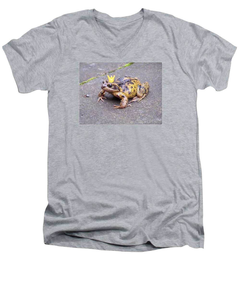 Princess Frog Men's V-Neck T-Shirt featuring the photograph Princess Frog by Elena Perelman