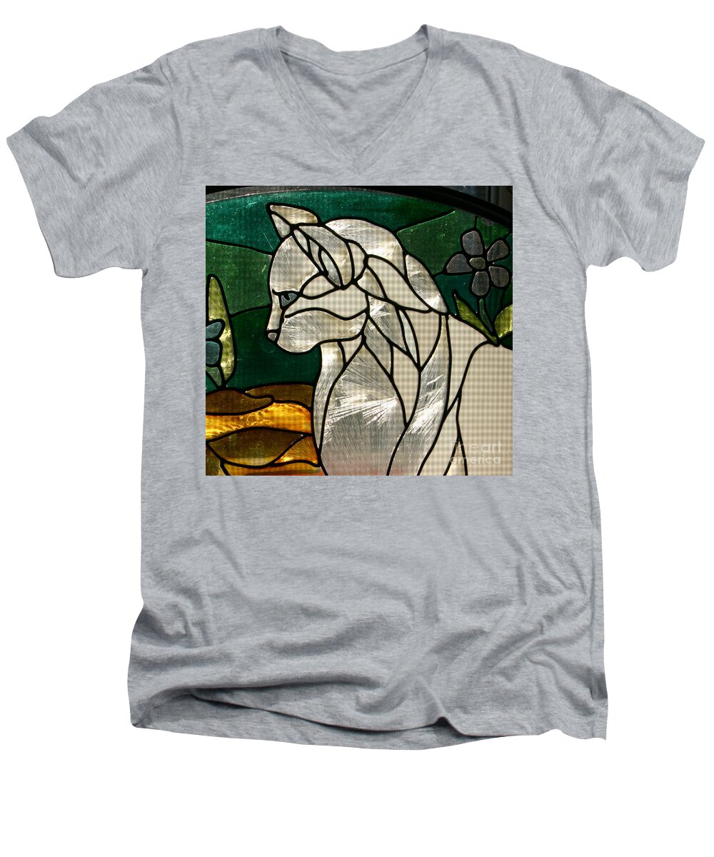 Cat Men's V-Neck T-Shirt featuring the photograph Profile of a cat by Marie Neder