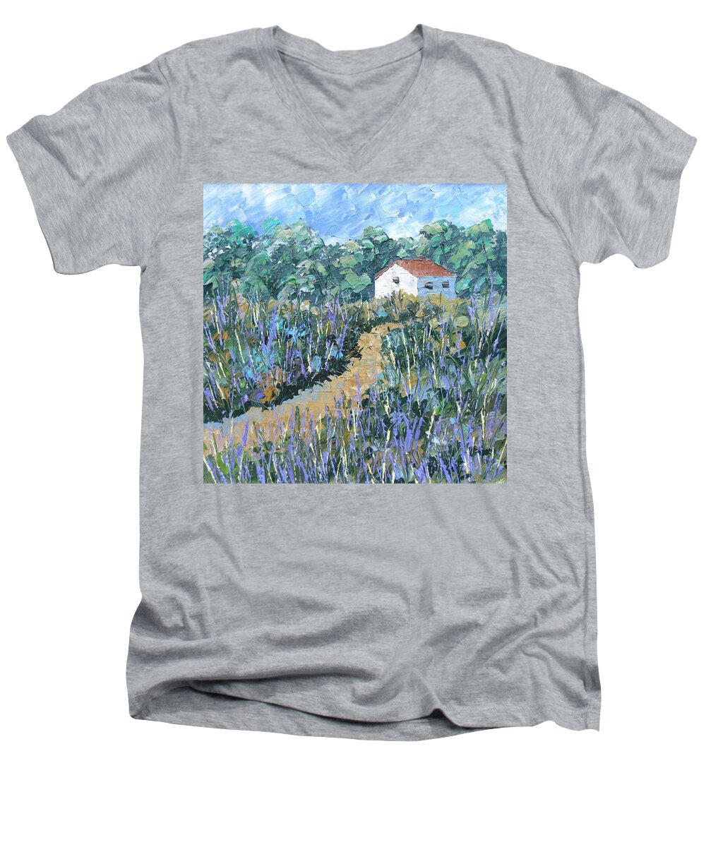 Provence Men's V-Neck T-Shirt featuring the painting Provence II by Frederic Payet