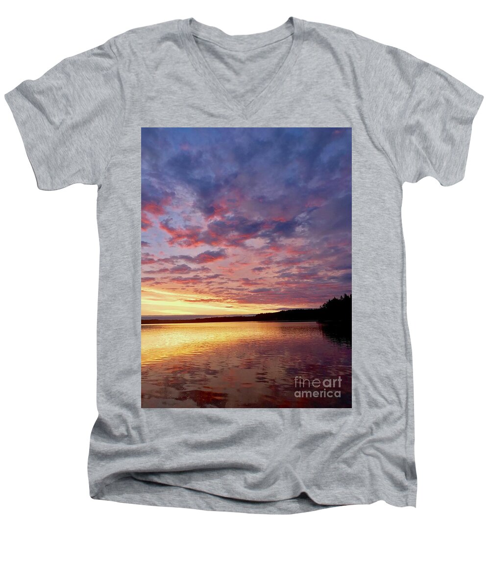 Photography Men's V-Neck T-Shirt featuring the photograph Puget Sound by Sean Griffin