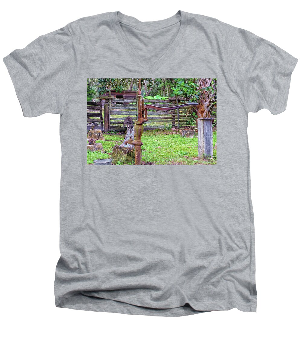 Water Men's V-Neck T-Shirt featuring the photograph Push by Dennis Dugan