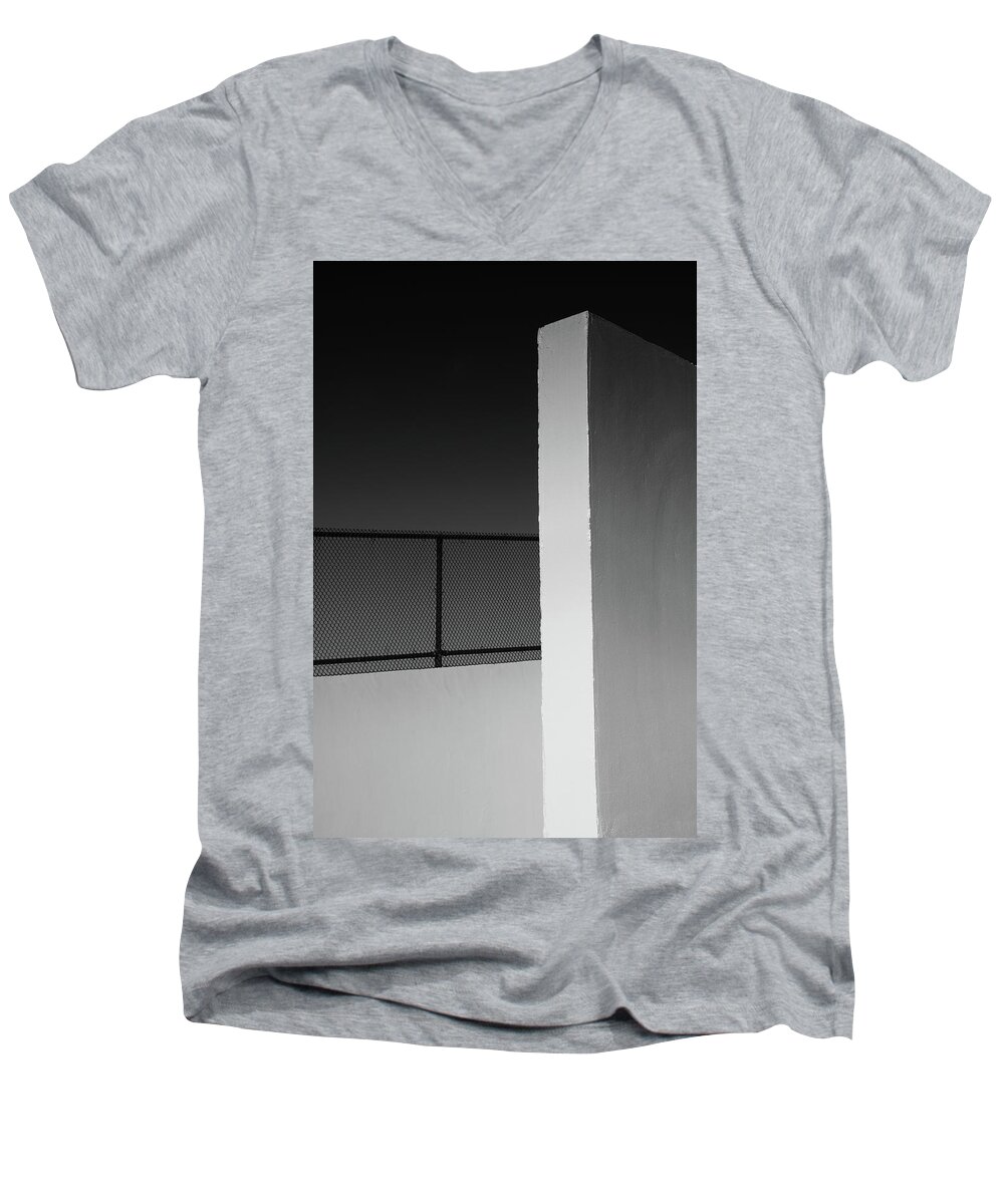 Minimalism Men's V-Neck T-Shirt featuring the photograph Racquetball Court II by Richard Rizzo