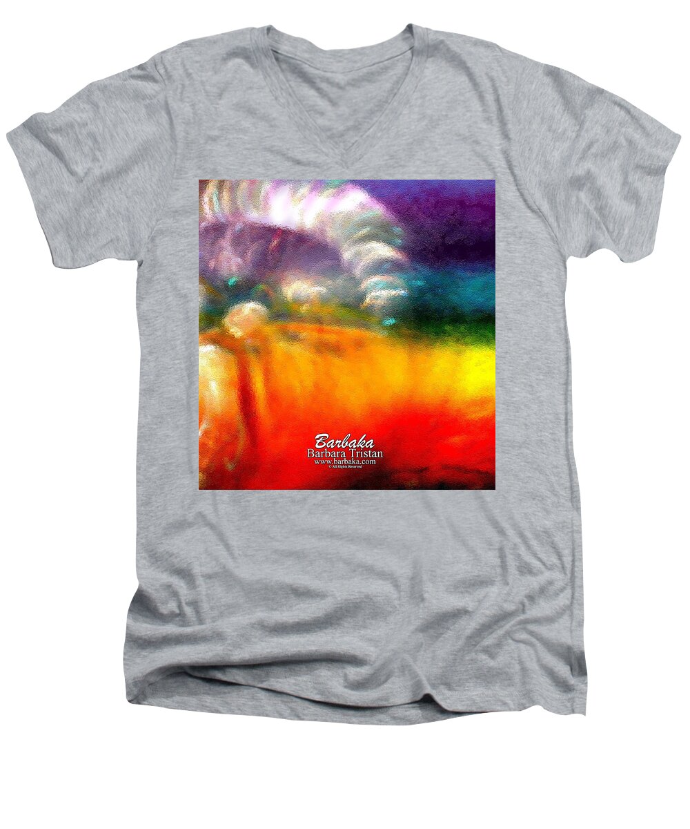 Art Men's V-Neck T-Shirt featuring the photograph Rainbow Bliss #052833_II by Barbara Tristan