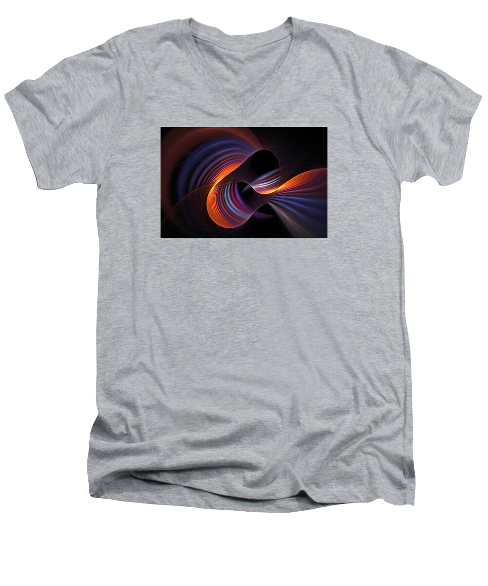 Light Men's V-Neck T-Shirt featuring the digital art Rainbow Reflections by Doug Morgan