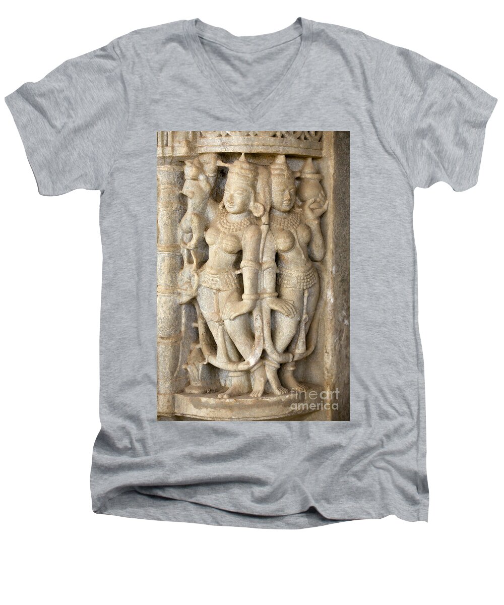 Religiondetail Men's V-Neck T-Shirt featuring the photograph Rajashtan_d642 by Craig Lovell