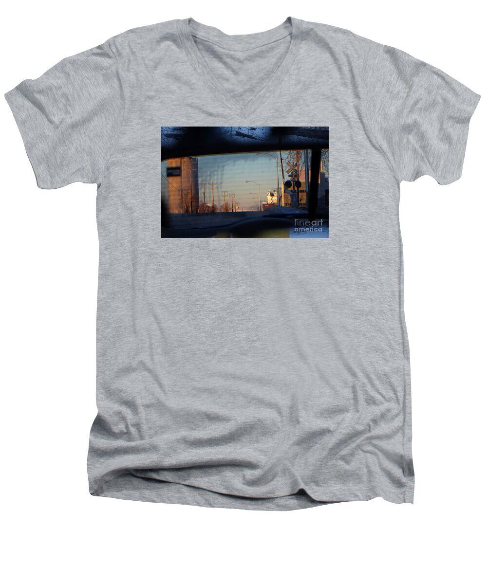 Milwaukee Men's V-Neck T-Shirt featuring the digital art Rear View 2 - The Places I have Been by David Blank