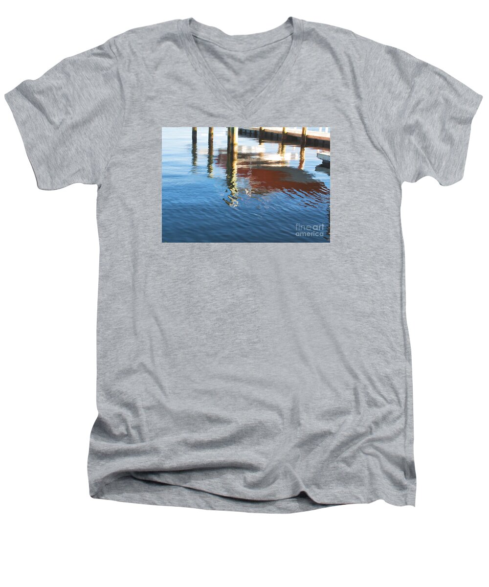 Florida Marina Men's V-Neck T-Shirt featuring the photograph Red Boat by Josephine Cohn
