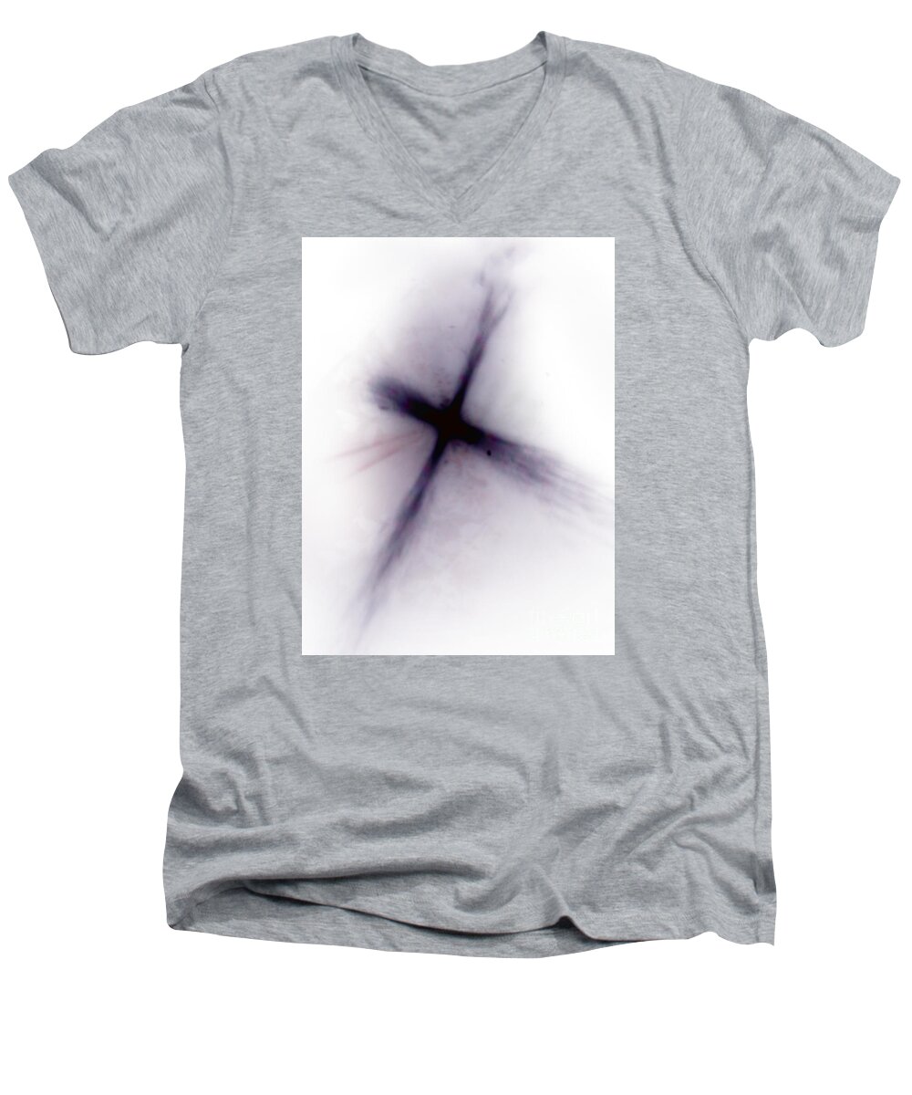 Inverted Sun Cross Form Men's V-Neck T-Shirt featuring the photograph Reminded ll by Robin Coaker