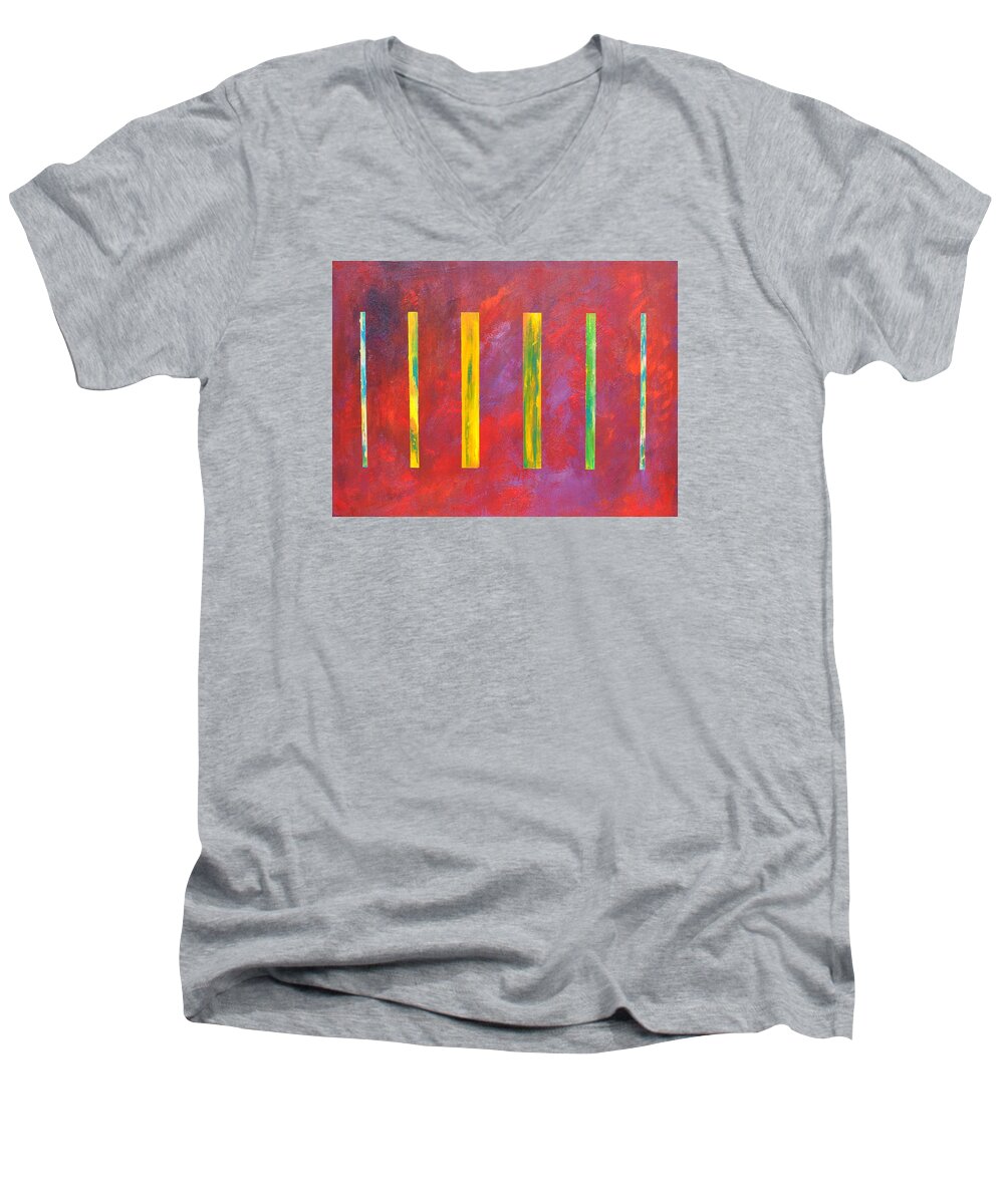 Imaginary Men's V-Neck T-Shirt featuring the painting Repetitive strain by Eduard Meinema