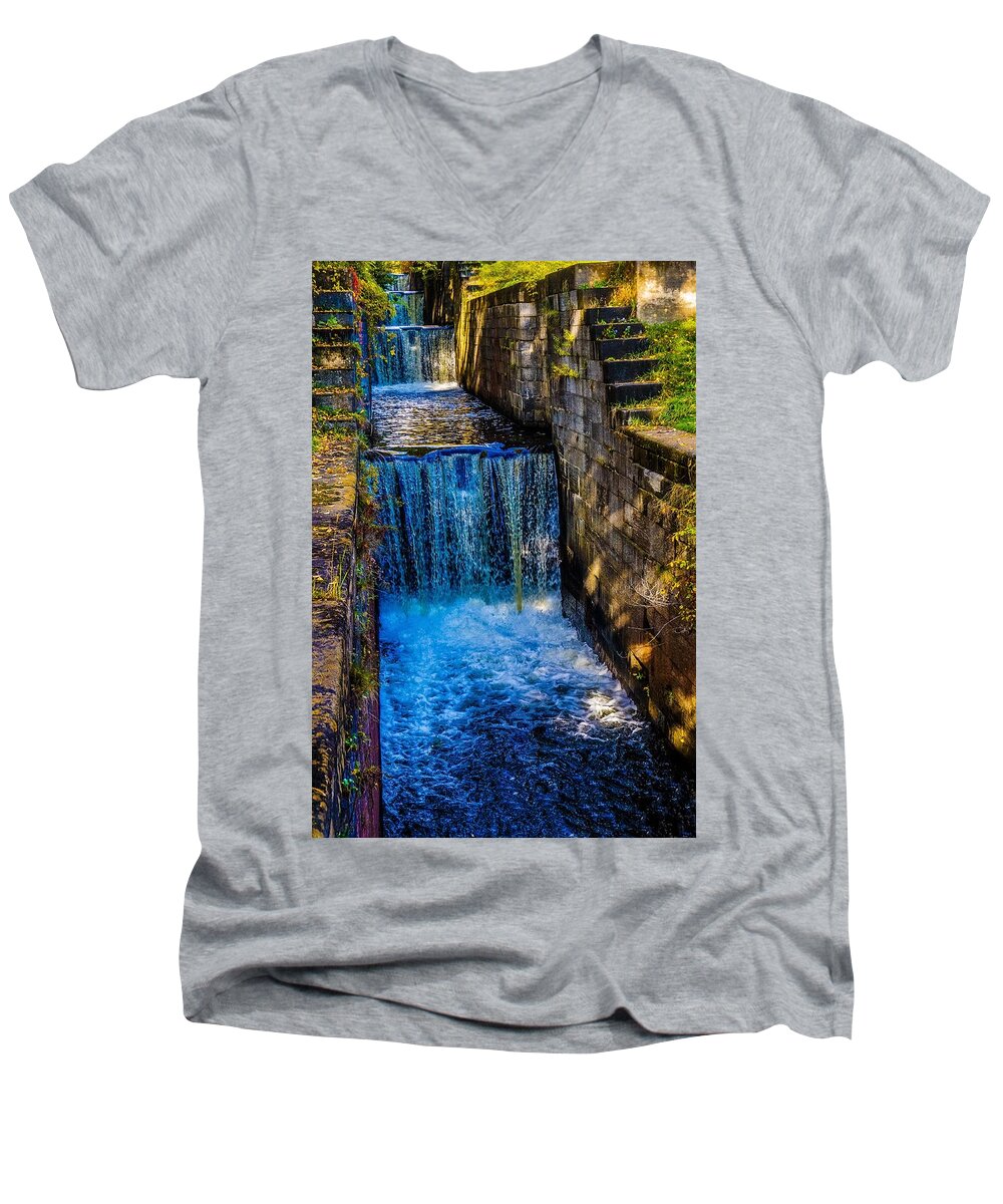  Men's V-Neck T-Shirt featuring the photograph Reverie at the Five Combines by Kendall McKernon