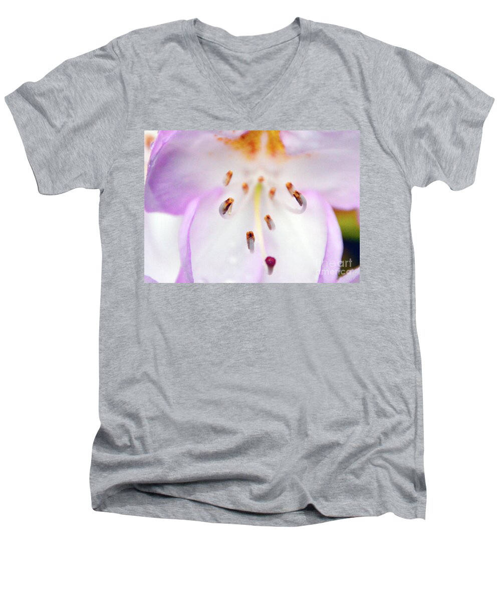 Azalea Men's V-Neck T-Shirt featuring the photograph Rhododendron Blossom Too by Brian O'Kelly