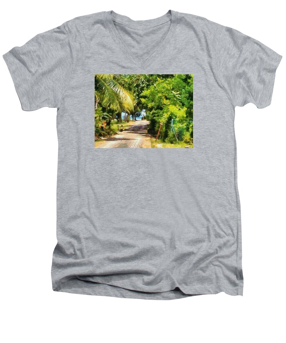 Path Men's V-Neck T-Shirt featuring the photograph Rich green path by Ashish Agarwal