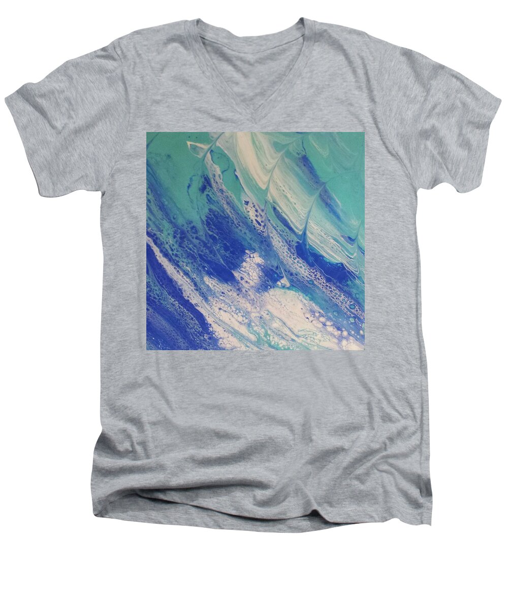 Acrylics Men's V-Neck T-Shirt featuring the painting Riding the Wave by Betsy Carlson Cross
