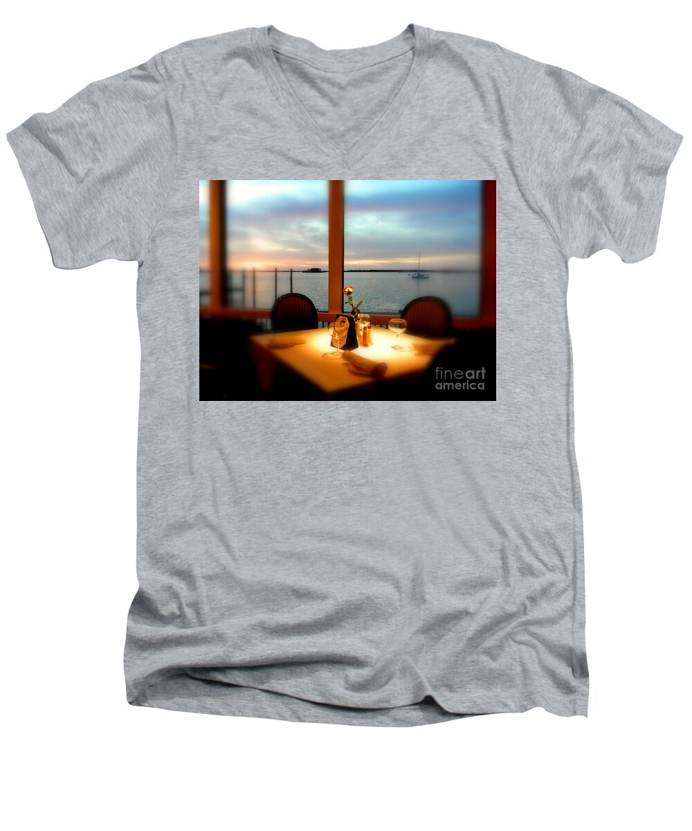 Table Men's V-Neck T-Shirt featuring the photograph Romance by Elfriede Fulda