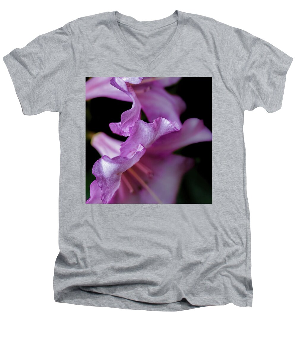 Rhododendron Men's V-Neck T-Shirt featuring the photograph Ruffled - by Julie Weber