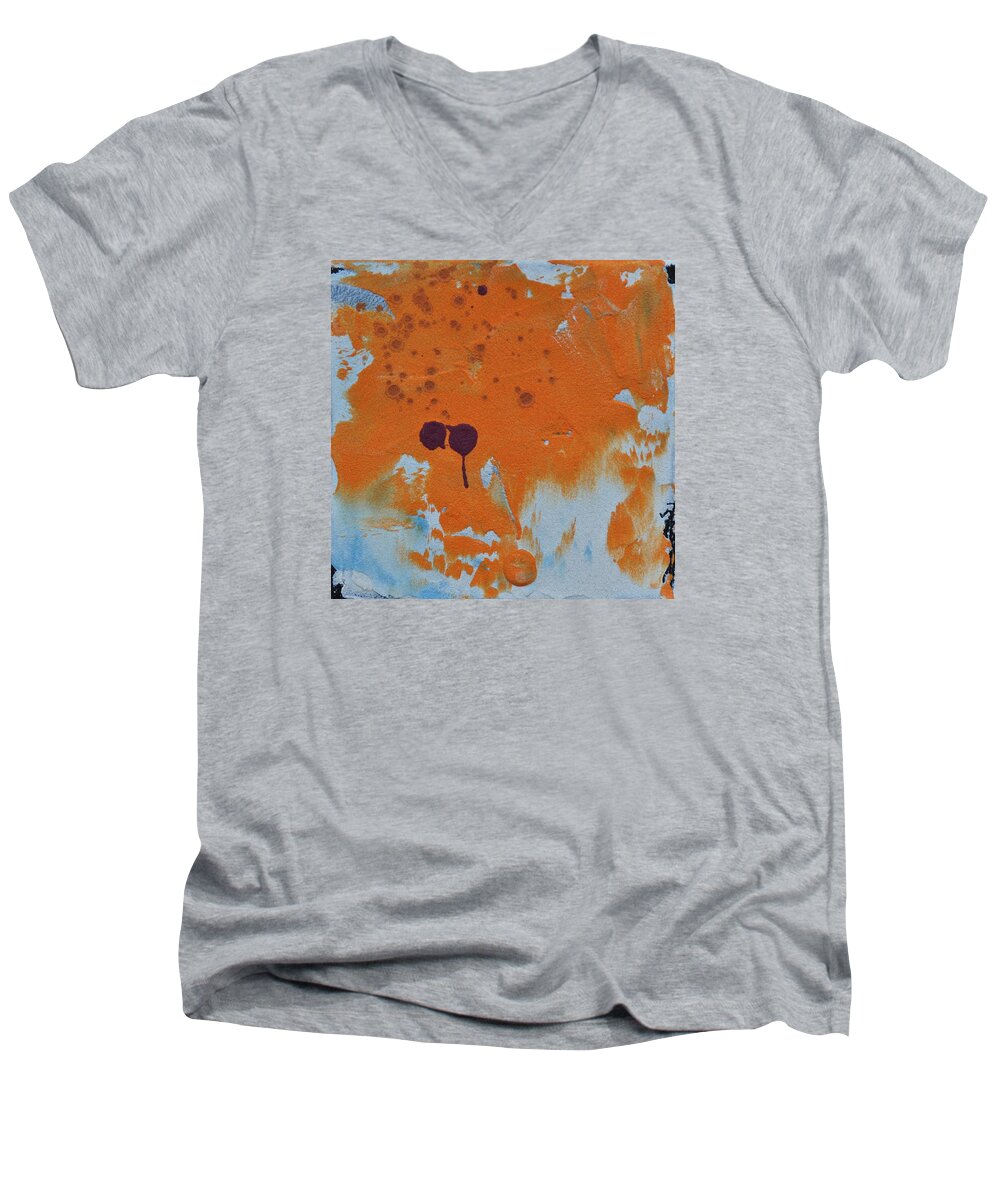 Abstract Men's V-Neck T-Shirt featuring the painting Sand Tile AM214124 by Eduard Meinema