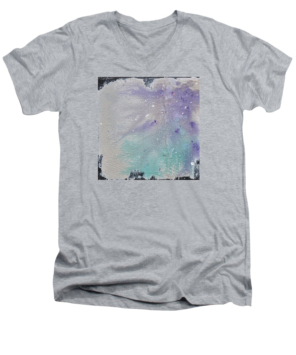 Abstract Men's V-Neck T-Shirt featuring the painting SandTile #AM214151 by Eduard Meinema